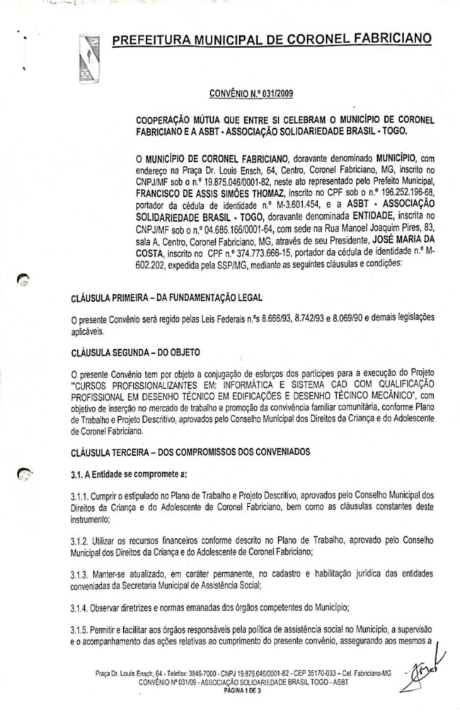 thumbnail of PMCF Convênio 31-2009